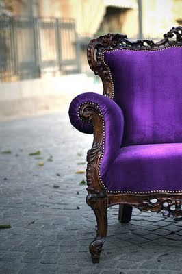 Vintage Purple Velvet Chair